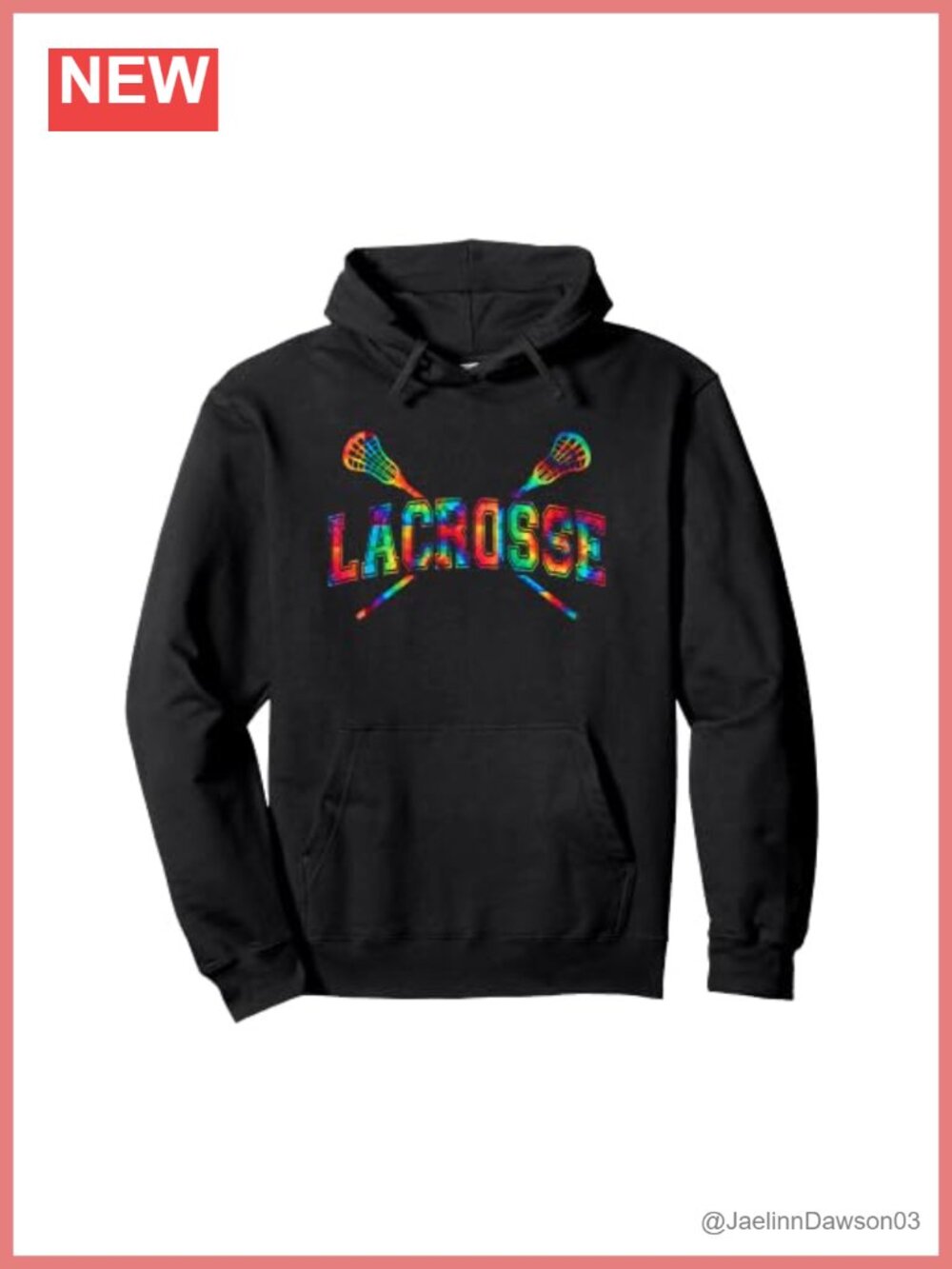 Lacrosse Tie-Dye Crossed Sticks Pullover Hoodie Classic Fit